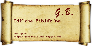 Görbe Bibiána névjegykártya